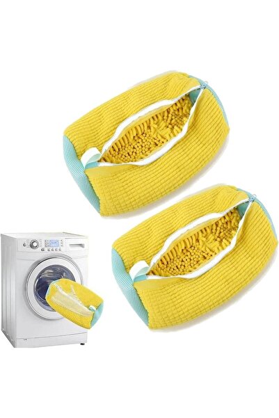 Omelivon Set of 2 shoe wash bags, yellow, 35.9x19.5cm