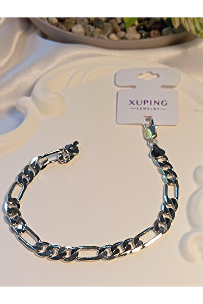XUPING JEWELRY Silver Color Men's Bracelet with Chain Detail