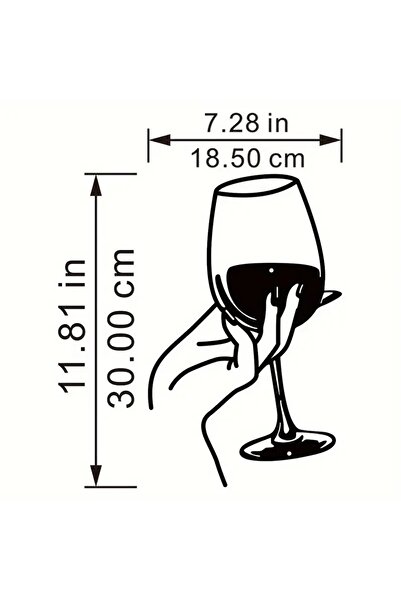 VENON Goblet Organizer 30 X 18 Decor Metal Wall Painting Woman Holding Goblet Minimal Drawing Wine Glass