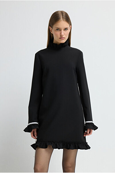 adL Gabardin Bağlamalı Elbise