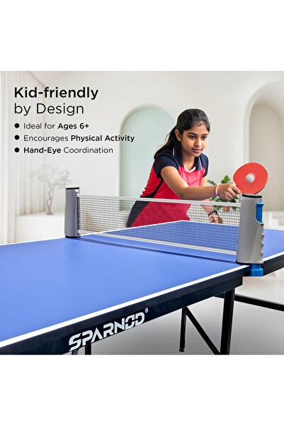Sparnod Fitness STT-MINI Foldable Table Tennis Table | 2-Player PingPong Set for Kids | Indoor/Outdoor