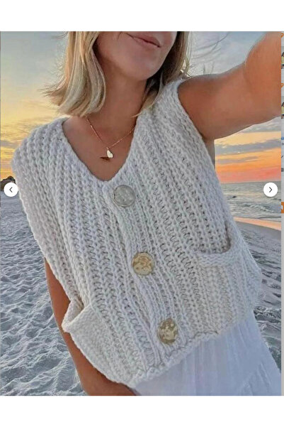 Nimas Γυναικεία Χοντρή Πλεκτή Ζακέτα Γιλέκο