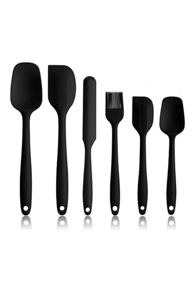 FASHIONEEDA Silicone kitchen spoon and Spatula Set - 6 Piece Non-Stick fireproof Rubber Spatula Set,