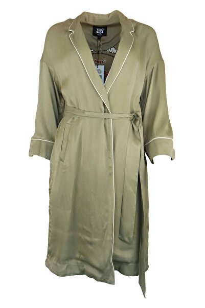 Vero Moda Kitty Green Robe Coat - L, green, 100% Viscose
