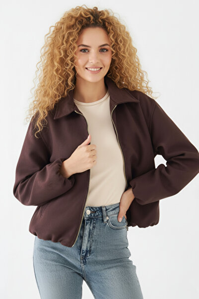 Moda Küpü Women's Brown Bomber Jacket