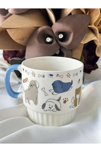 MD MİMOZA DEKOR Porcelain Tea Coffee Cup 340ml -Md9