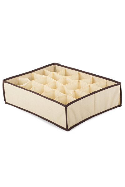 zola Οργανωτής συρταριών, με 16 διαμερίσματα, κρεμ/καφέ, 38x28x10 εκ.