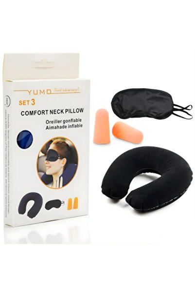 yoyo Yumo Travel Set 3 Pieces - Comfort Neck Pillow, Eye Mask, Ear Plugs