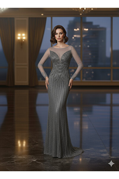 sedra İtalyan tasarım Özel Gün Nişan Söz Balo taşlı Payetli Tül Detay özel ta...