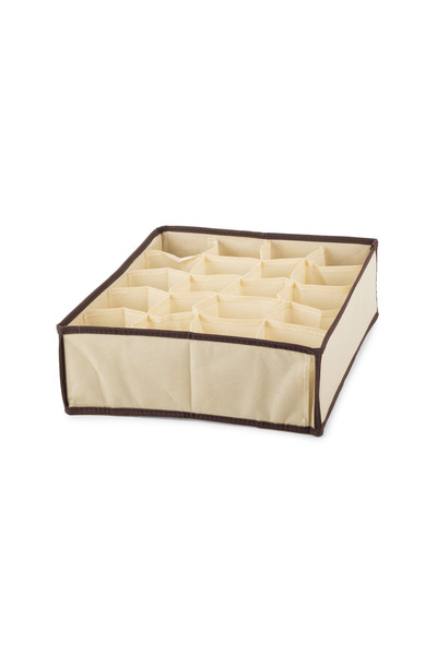 zola Οργανωτής συρταριών, με 16 διαμερίσματα, κρεμ/καφέ, 38x28x10 εκ.