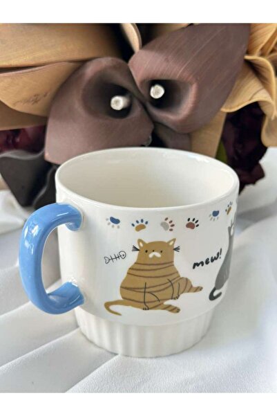 MD MİMOZA DEKOR Porcelain Tea Coffee Cup 340ml -Md6