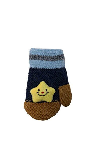 Kitti Spteks 1-3 Yaş Erkek Bebe Lacivert Renk Tatlı Yıldız Figürlü Kışlık Örm...