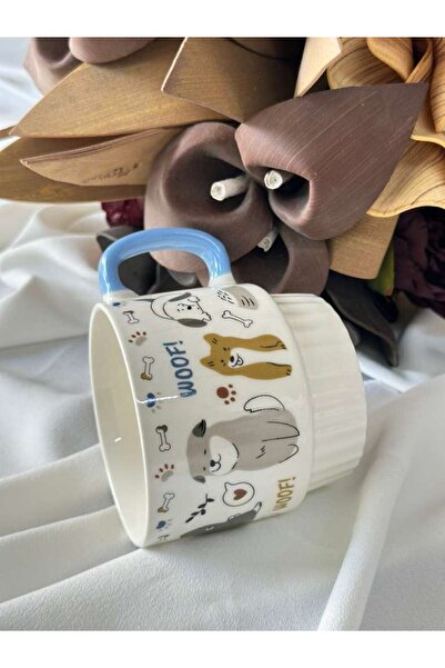 MD MİMOZA DEKOR Porcelain Tea Coffee Cup 340ml -Md9