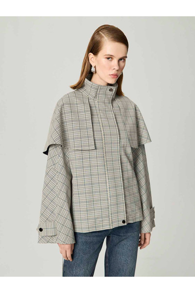 Nocturne Kuşak Detaylı Cizgili Trençkot