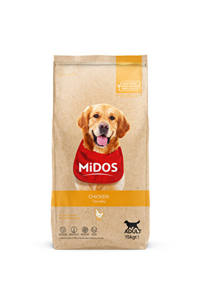 MİDOS Суха храна за кучета, Midos, пилешко и ориз, 15 кг, Premium, качествени...