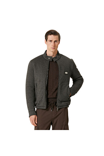 Dolce&Gabbana Jeans Dolce Gabana Gray Logo Detailed Men's Coat 102115119_019