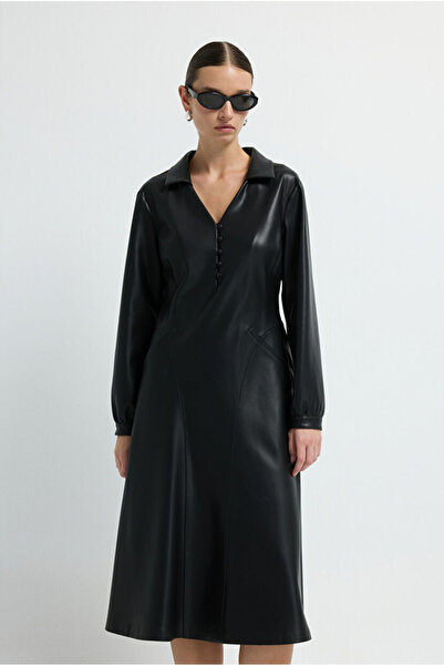 adL Midi Boy Deri Elbise