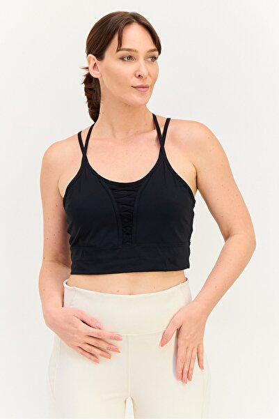 Nike Women Brand Logo Non Padded Training Bra, Black