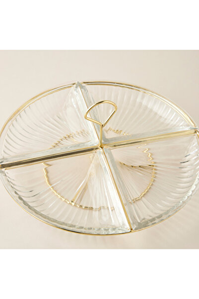 Lifestyle Shifaf 5-Piece Glass Bowl and Sectioned Stand Set