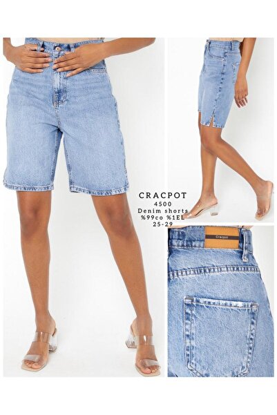cracpot Kadın Mavi Slouchy Şort