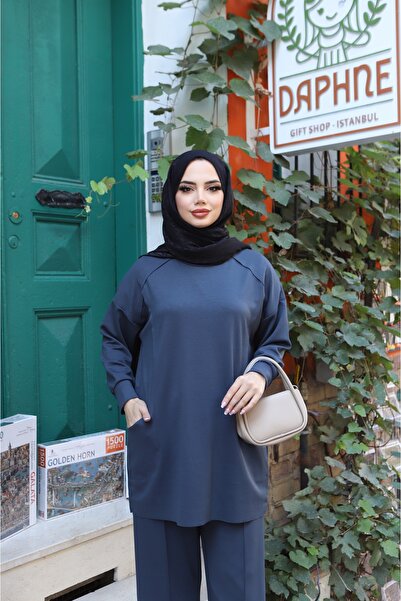 NİSUM MODA Modal Suit with Side Pockets and Zipper