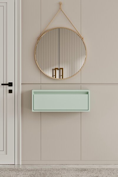 moldesan Noir Mint Yeşili MDF Duvara Monte Dresuar 70 cm