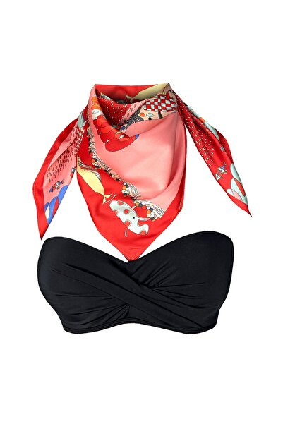 Bolder Scarf 45*100 cm Aqua/Pomegranate Flower Scarf