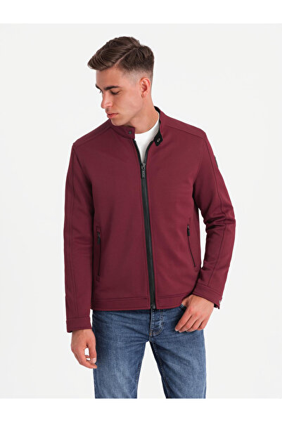 OMBRE Ανδρικό Μπουφάν Ποδηλάτη με Δομημένο Υλικό - Μπορντό V2 C642