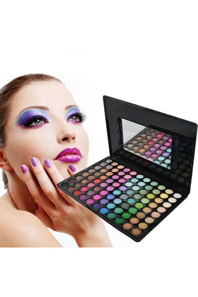 Avex Set of 88 high quality makeup colors, matte and glossy finish in an elegant box with mirror