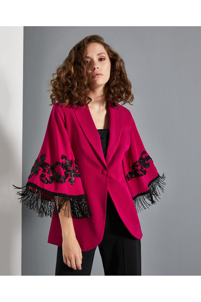 SERPİL Kadın Ceket- Kolları Püskül ve İşleme Detaylı - Modern ve Şık - Özel G...