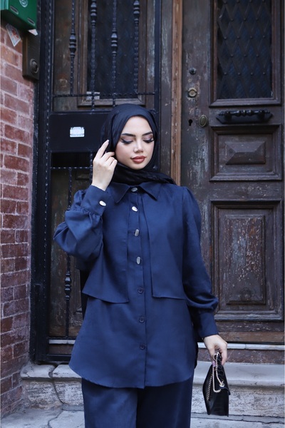 NİSUM MODA Σετ από καστόρι με κουμπιά