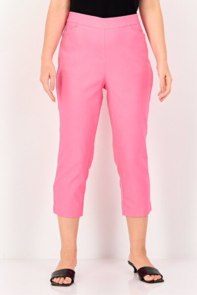Rafaella Women Regular Fit Solid Capri Pants, Pink
