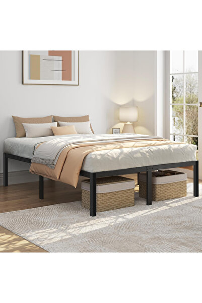 Yanara 180x200cm Metal Platform Bed Frame with Under-Bed Storage Space, Heavy...