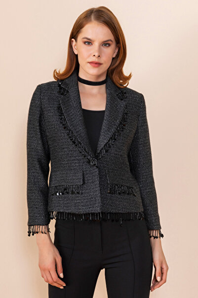 SERPİL Kadın Püskül Detaylı Kısa Blazer Ceket