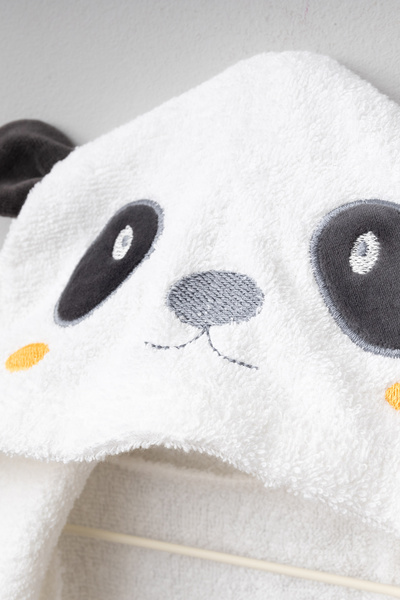 Bebitof My Baby Kumsal 100% Cotton 0 - 24 Months Bathrobe Set Smiling Panda Pattern 30037 Also in the Box