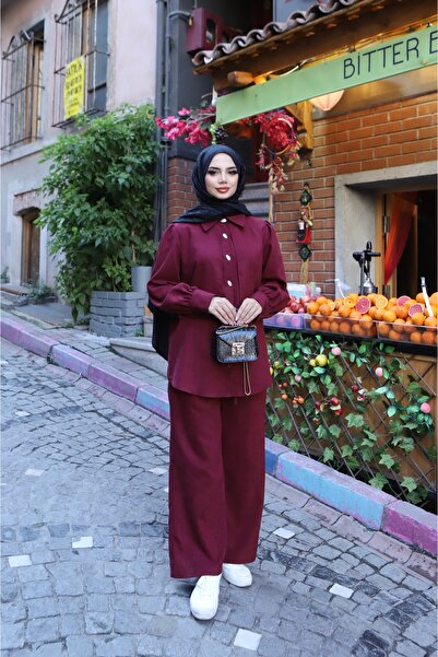 NİSUM MODA Buttoned Suede Set