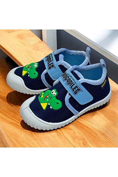 GEZER Dinosaur Patterned Home School Inside and Outside Children's Slippers Shoes