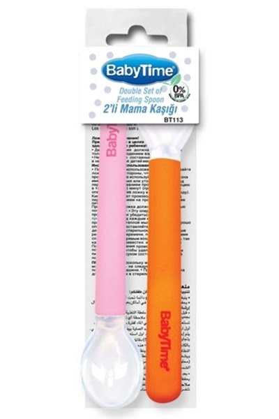 Babytime ملعقة تغذية بيبي تايم المصنوعة من السيليكون والمكونة من قطعتين