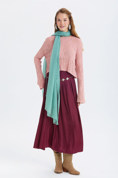 Clandestino Λεπτό ντραπέ σάλι από μπαμπού μπλε Çağla