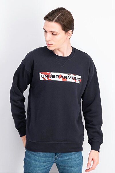 Under Armour Men Brand Logo Long Sleeve Round Neck Sweaters, Black