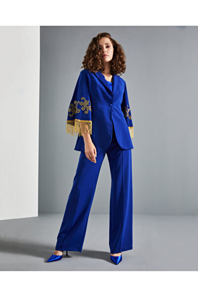 SERPİL Kadın Ceket- Kolları Püskül ve İşleme Detaylı - Modern ve Şık - Özel G...