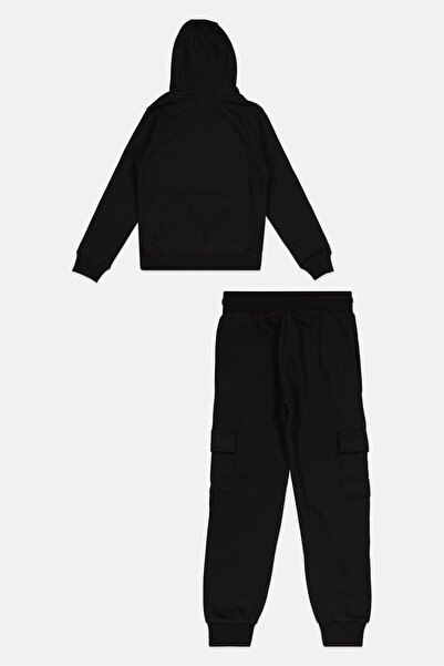 Ellesse Kids Boy 2 Pieces Long Sleeves Outdoor Hoodie And Pants Set, Black