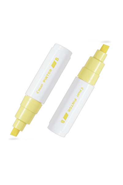 Pilot قلم رصاص (ب) بطرف مقطوع بلون أصفر باستيل (قطعتان)