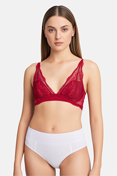 Calvin Klein حمالة صدر نسائية مبطنة بشكل خفيف، لون عنابي