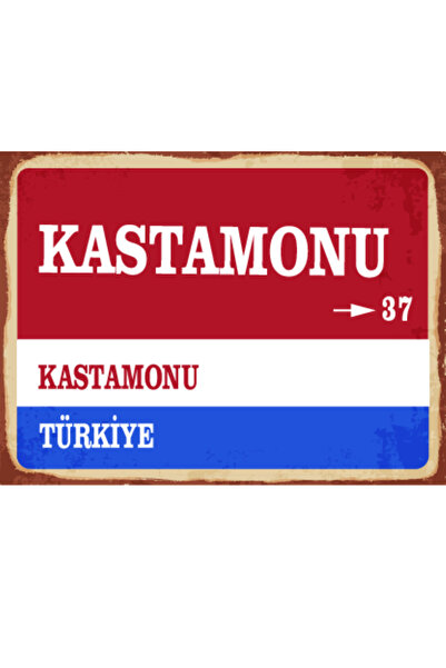 BiveSa Kastamonu ili Retro Ahşap Sokak Tabelası