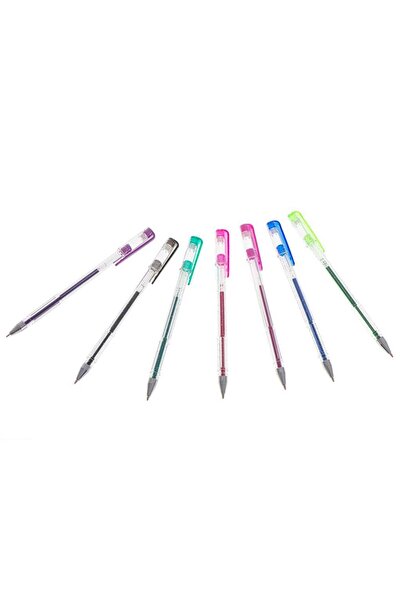 Avex Set of 25, Multicolored Gel Pens with Glitter