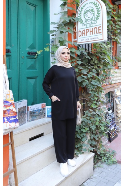 NİSUM MODA Modal Suit with Side Pockets and Zipper