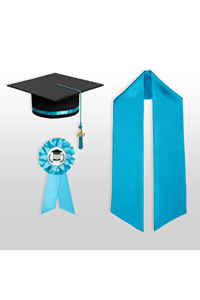 Toca Absolvire Graduation Set – Cap, Scarf and Bow, Non-Personalized, Celebration, End of Year, High School, College