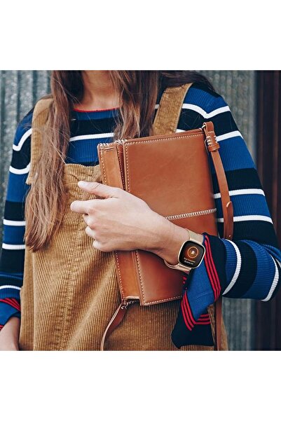 OEM Brățară reglabilă EDIMENS compatibilă cu Fitbit Versa 3/Sense, oțel inoxidabil, culoare auriu-roz