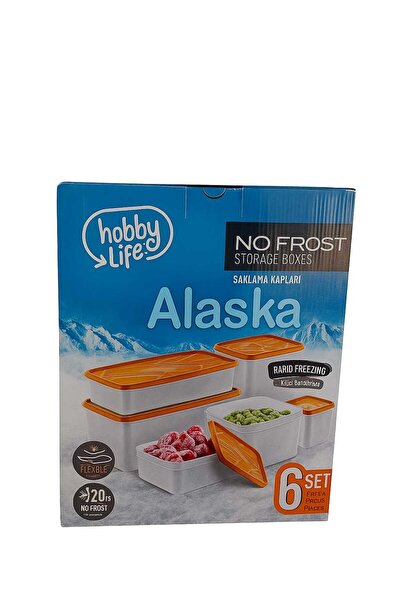 HOBBY LİFE Alaska 6-Piece No Frost Deep Freezer Storage Container Set (Flexible & Quick Freezing)